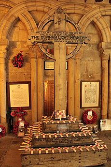 Memorial to the Durham Light Infantry's losses at Butte de Warlencourt, Durham Cathedral