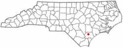 Location of Watha, North Carolina