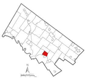 Location of Norristown in Montgomery County, Pennsylvania.