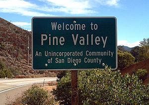 "Welcome to Pine Valley" sign