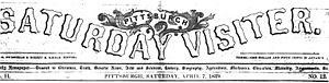 Pittsburgh Saturday Visiter masthead, April 7, 1849