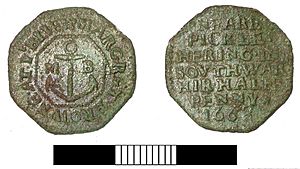 Post medieval, Traders token (FindID 410086)