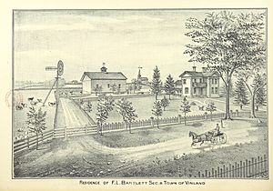 Residence of F.L. Bartlett, Vinland in Winnebago County, Wisconsin, from 1880 book History of Winnebago County, Wisconsin, and early history of the Northwest