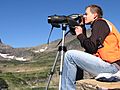 Scanning the cliffs near Logan Pass for mountain goats (Citizen Science) (4427399123)