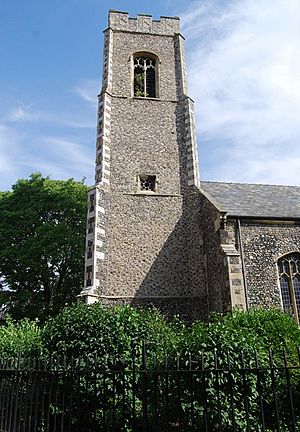 St Clement's Church tower off Wensum St, Norwich - geograph.org.uk - 1398365.jpg