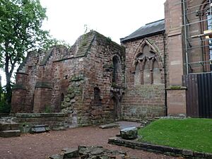 St John the Baptist Parish Church, Chester - remains of former east end east of present building 02