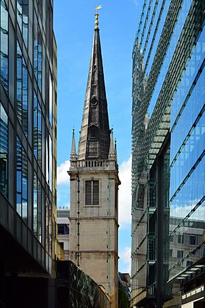 St Margaret Pattens from Plantation Lane (14298430774).jpg