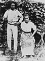StateLibQld 2 42727 Portrait of two South Sea Islanders from the Pioneer Sugar Mill, Brandon, Queensland, 1880s