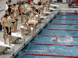 Swimming relay exchange