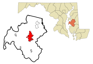 Talbot County Maryland Incorporated and Unincorporated areas Easton Highlighted.svg