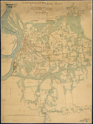 Topographical Map of Memphis and Vicinity. Surveyed & drawn by order of Maj. Genl. W. T. Sherman under the... - NARA - 305792