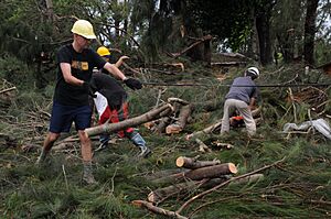 Typhoon Kompasu 2010 Okinawa cleanup
