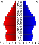 USA Sevier County, Tennessee.csv age pyramid