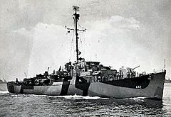 USS Ulvert M Moore (DE-442), builder's photo, July 1944