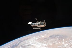 View of Hubble after Being Released from the Shuttle Atlantis (28045752710)