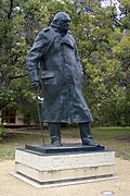 Winston Churchill statue located in ANU Canberra (cropped)