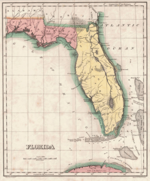 1822 Geographical, Statistical, and Historical Map of Florida by Henry Charles Carey, Isaac Lea and Fielding Lucas
