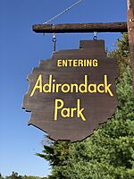 2024-09-16 16 06 54 Sign for Adirondack Park along northbound New York State Route 30 (Adirondack Trail) in Mayfield, Fulton County, New York