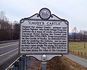 Caudy's Castle Historical Marker Forks of Cacapon WV 2013 11 30 01
