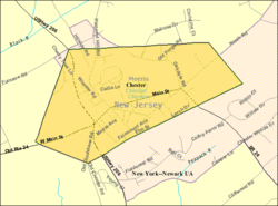 Census Bureau map of Chester Borough, New Jersey