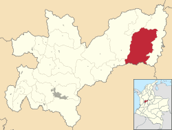 Location of the municipality and town of Victoria, Caldas in the Caldas Department of Colombia.