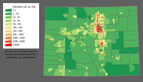 Colorado population map