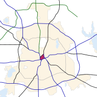 Dallas, Texas map - Downtown