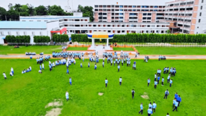 Drone view of Police Lines School and College, Rangpur