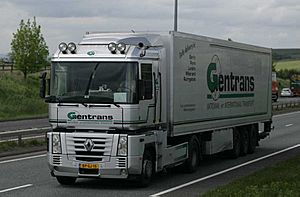 Gentrans Renault Magnum truck with box trailer, 2 February 2009