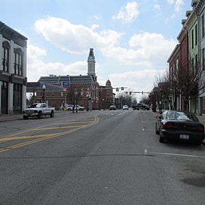Intersection of Jefferson Street and Washington Street (central business district) in Greenfield