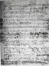 Jenůfa - the only well-preserved page of the score