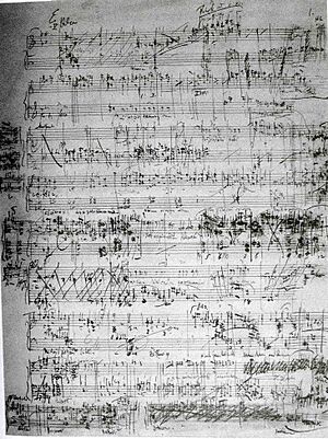 Jenůfa - the only well-preserved page of the score
