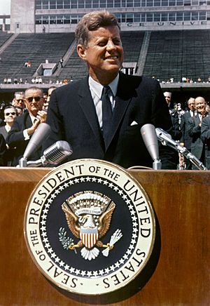 John F. Kennedy speaks at Rice University