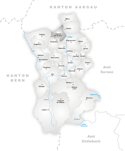 Karte Gemeinde Langnau bei Reiden