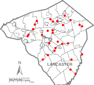 Lancaster County Existing Covered Bridges Dot Map