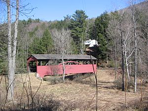 Larrys Creek Covered Bridge and cabin