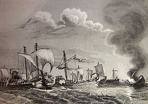 Las Glorias Nacionales, 1852 "Combate naval entre romanos y cartagineses en las aguas del Ebro". (4013948726).jpg