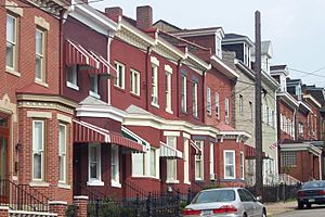 Row houses are common throughout Lawrenceville.