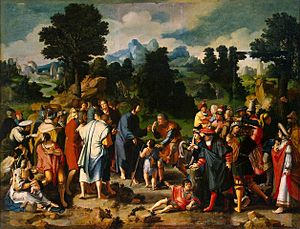 Leyden, Lucas van — Healing of Blind Man of Jericho (triptych) — Hermitage Museum, ГЭ-407