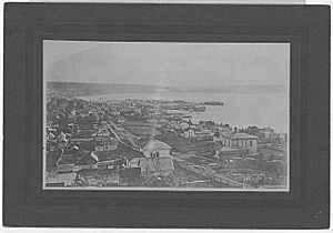 Looking southwest from Denny Hill over Seattle, 1882 (PEISER 69)