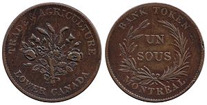 Lower Canada, 1 bouquet sous 1835, Bank of Montreal