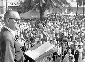 Lyndon B. Johnson speaking at Hemming Park- Jacksonville, Florida (8079734708)