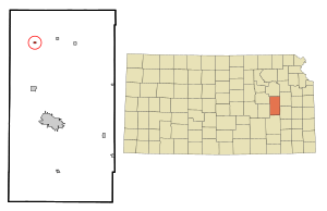 Location within Lyon County and Kansas