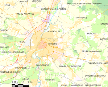 Map of the commune of Poitiers