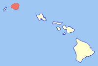 Map of Hawaii highlighting Kauai