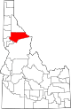 State map highlighting Clearwater County