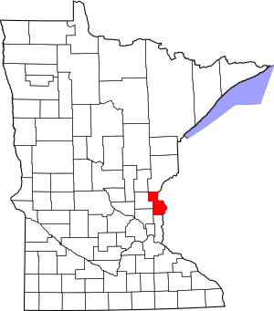 Map of Minnesota highlighting Chisago County