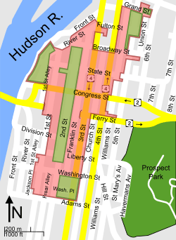 Map of central Troy historic district 2