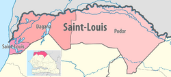 Map of the departments of the Saint-Louis region of Senegal