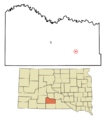 Mellette County South Dakota Incorporated and Unincorporated areas Wood Highlighted